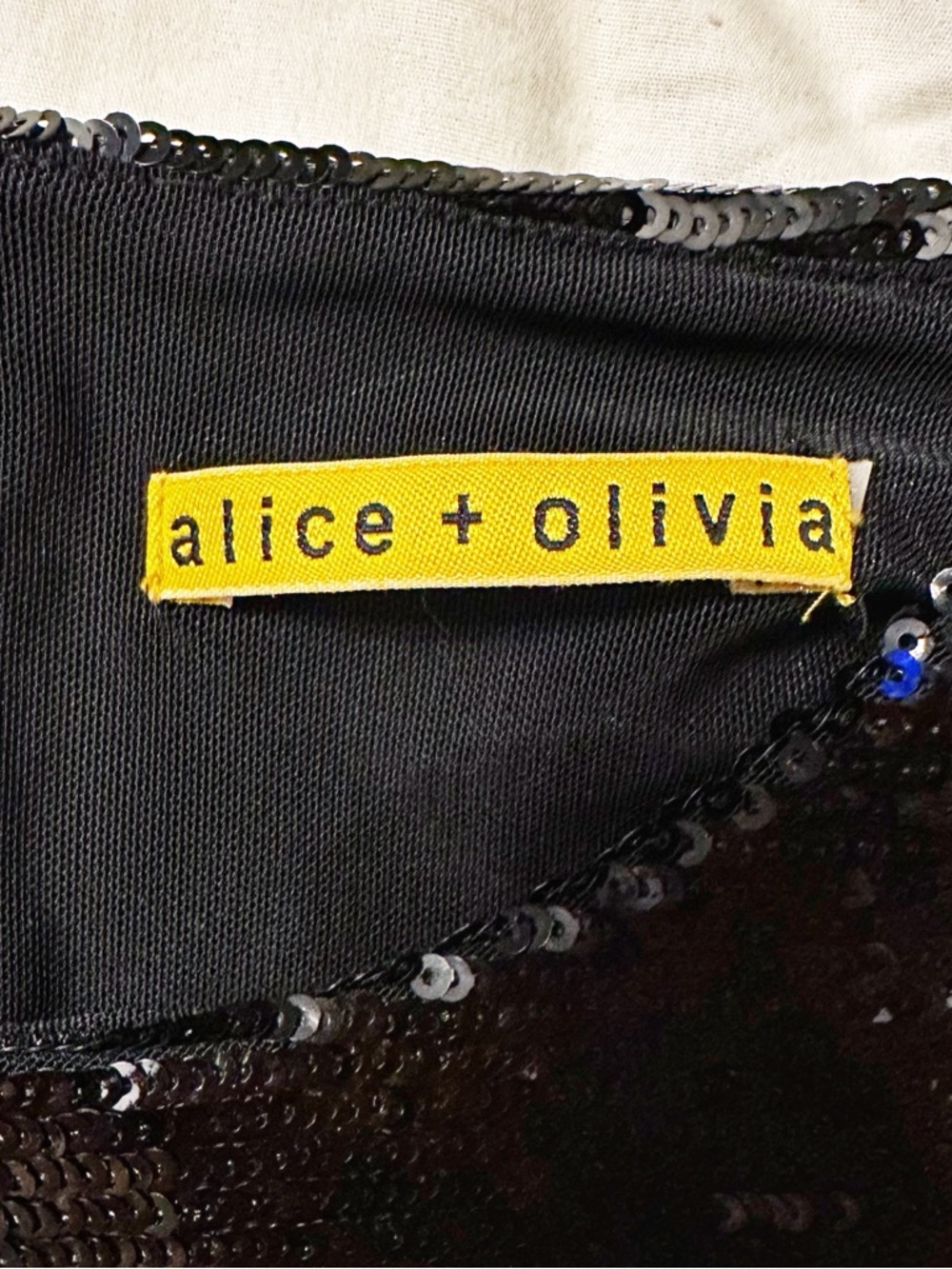Alice+Olivia Black Bristol Sequin Mini Dress Size Small - Picture 8 of 9